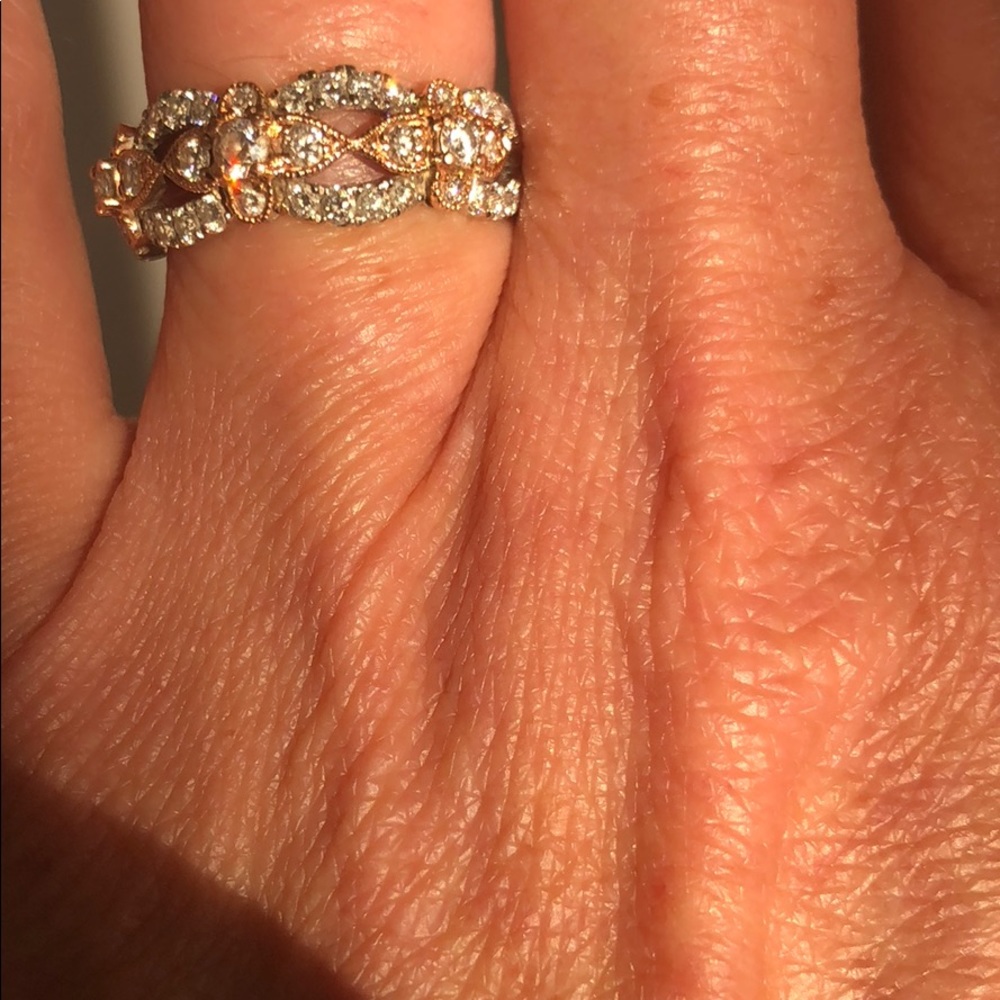 Fancy two-tone diamond ring